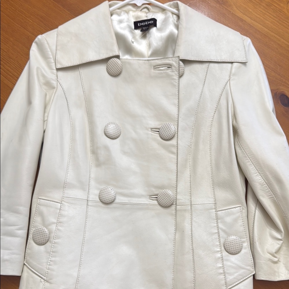 Bebe White Double-Breasted Coat Vintage